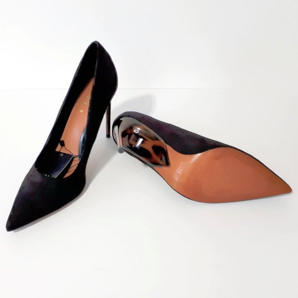 *Sold* NWT Zara black faux suede tortoise shell high heels, 42 - Picture 11 of 11